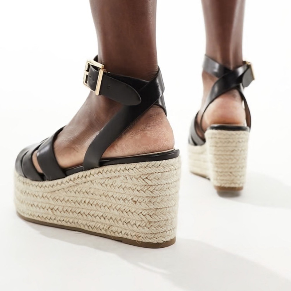 NIB Raid Black Platform Sandals size 7 from ASOS - Picture 3 of 5